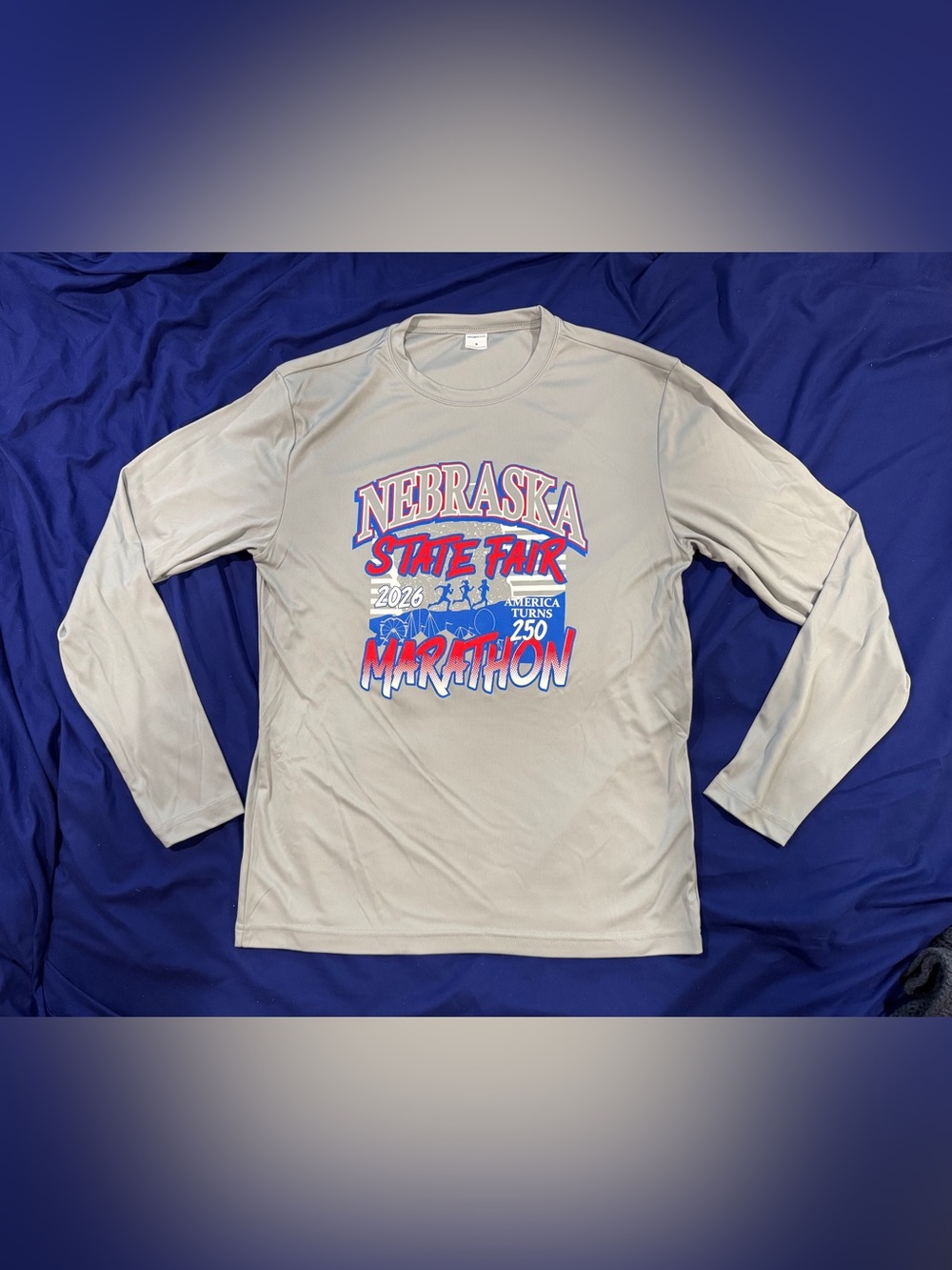 2026 NEBRASKA STATE FAIR MARATHON Long-Sleeve Tech Race T-Shirt Size S Sport-Tek